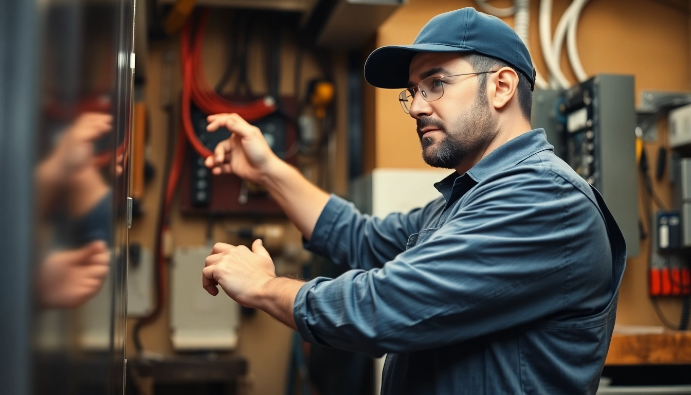 Professional electrician in action, providing Elektriker Notdienst for urgent repairs.