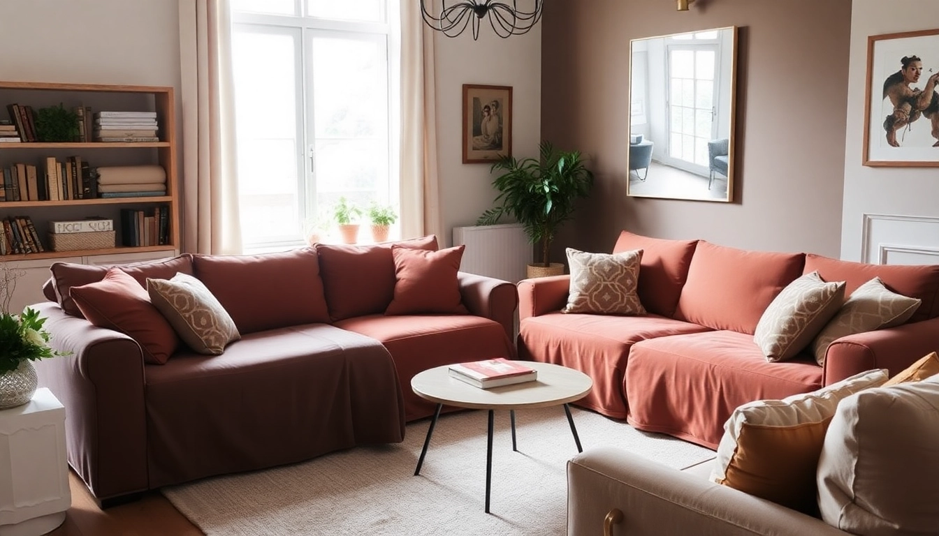 Discover elegant sofa covers from La Maison des housses, enhancing living room comfort and style.