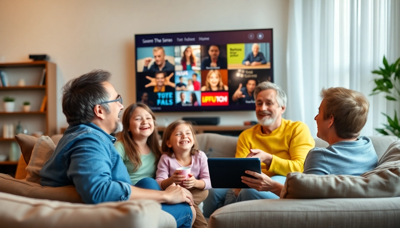 Enjoy engaging content with abonnement iptv in a cozy family living room setting