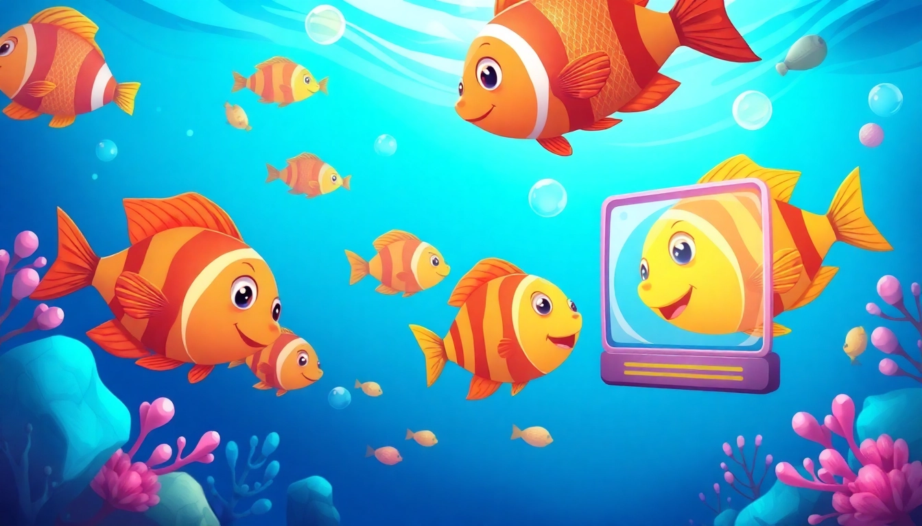 Engage in thrilling gameplay with the slot tembak ikan online, showcasing colorful fish and game elements.