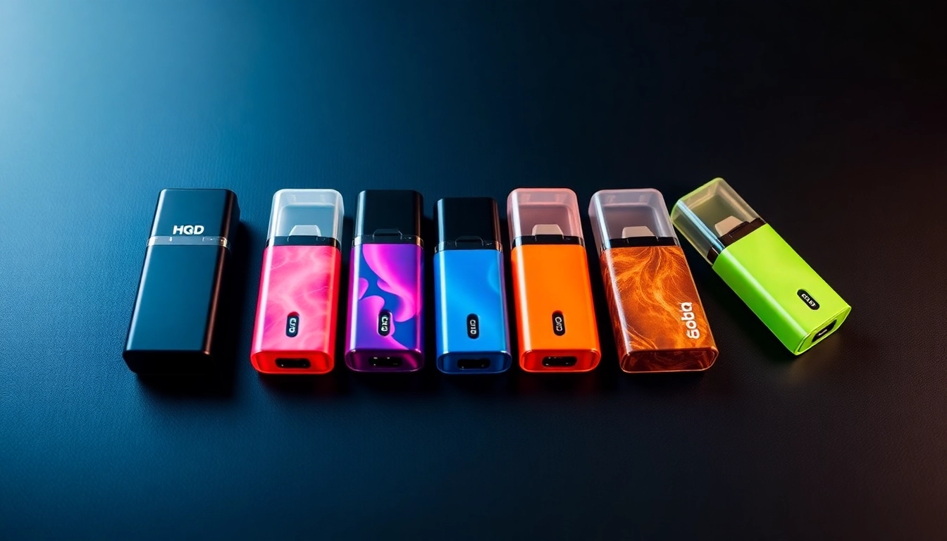 Hqd Pods showcasing vibrant flavors in a modern setting, appealing to vaping enthusiasts.