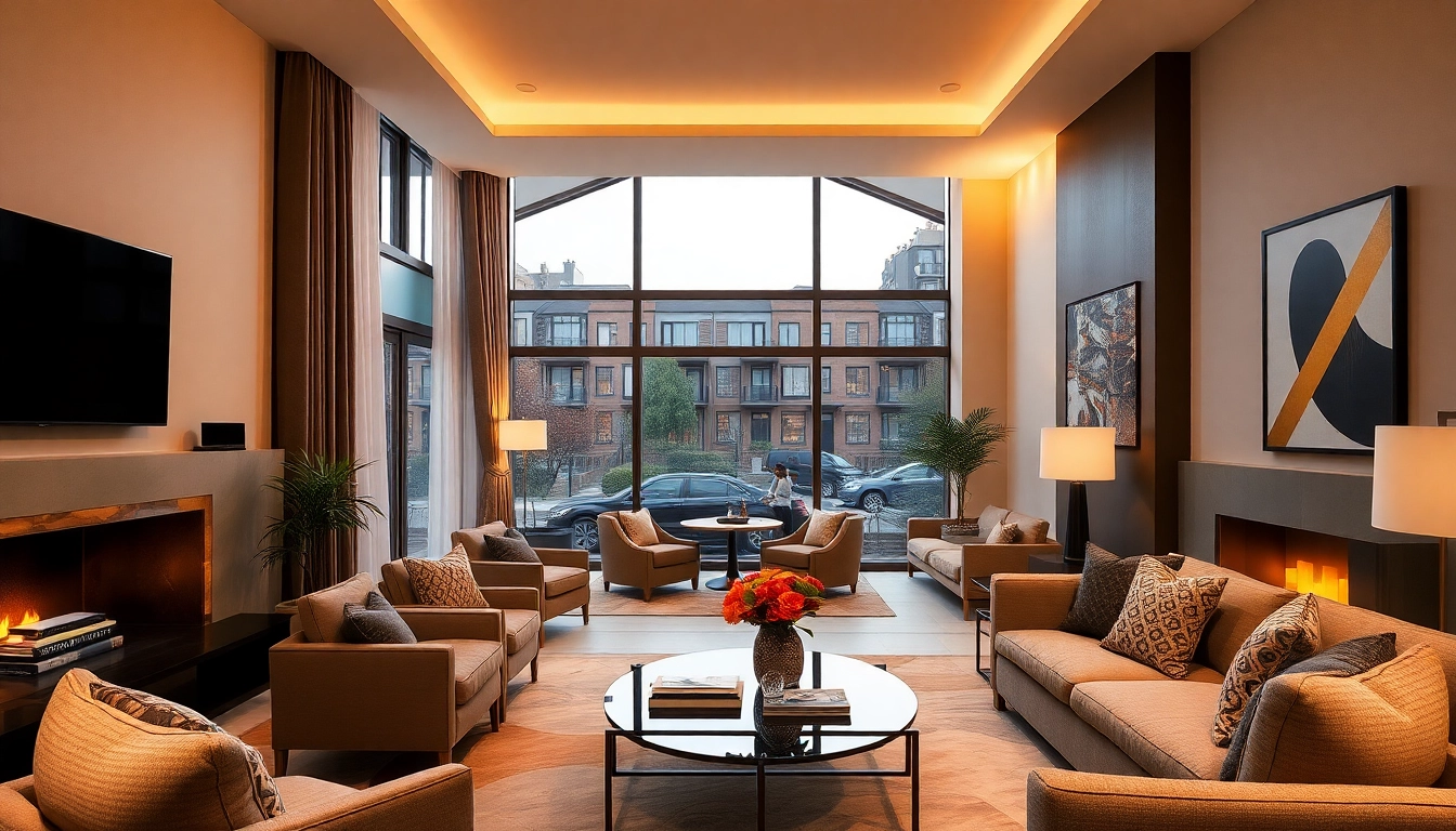 Experience the elegance of Bloomsbury residences with modern decor and warm lighting.