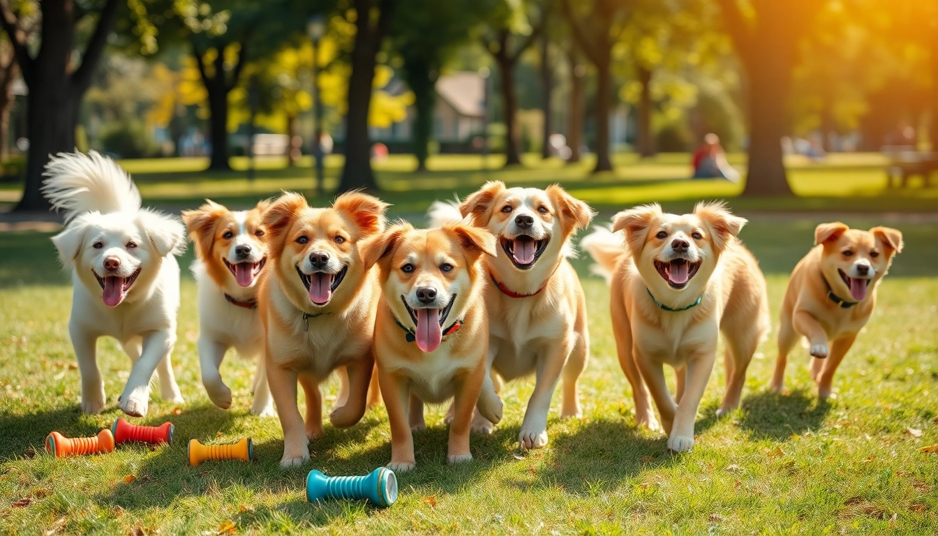 Kate's K9 Pet Care offers joyful dog play dates in sunny parks with plenty of toys.